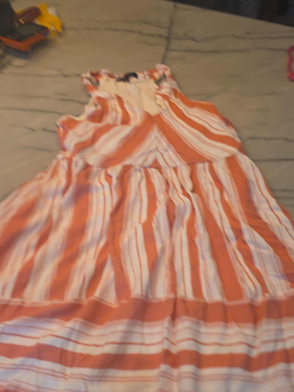 Gibson PINK and White Striped Asymmetrical Maxi Dress